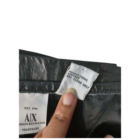 Armani Exchange Black Leather Pencil Skirt size 0 like new - Picture 6 of 11